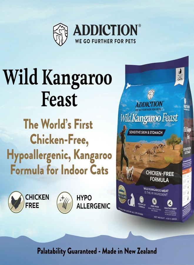 Addiction Wild Kangaroo Feast Dry Cat Food – Limited Ingredients, Novel Protein for Cats with Sensitive Skin & Stomach – Chicken Free & Grain-Free - Made in New Zealand 4lb - Image 2